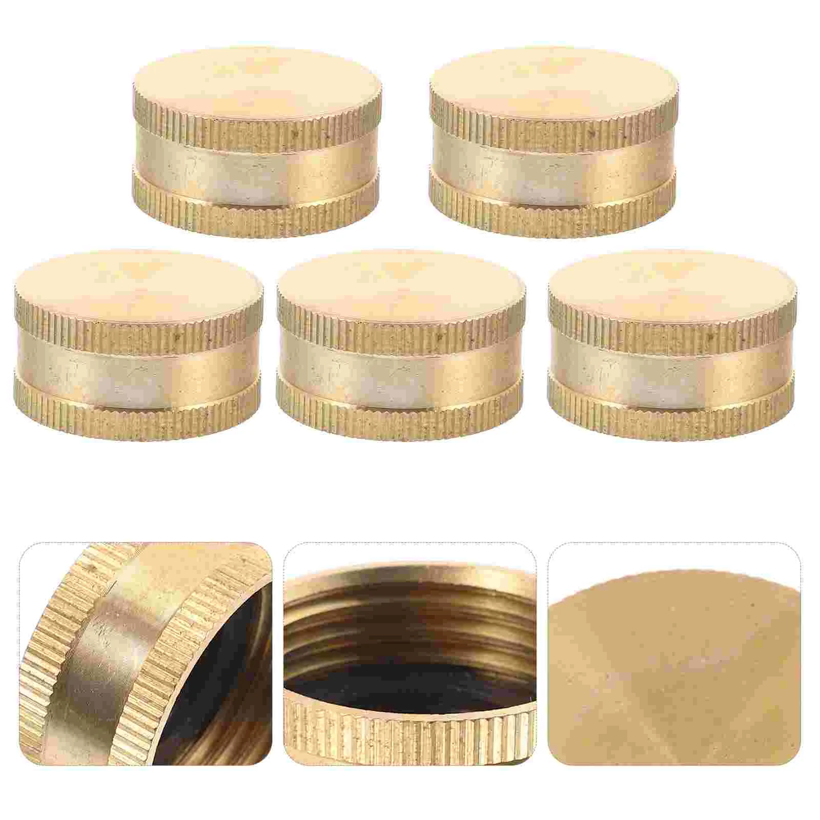 

5 Pcs Faucet Cover Hose Female End Cap Water Connector Hosepipe Spigot Garden 28X28X14CM Brass Metal Ends