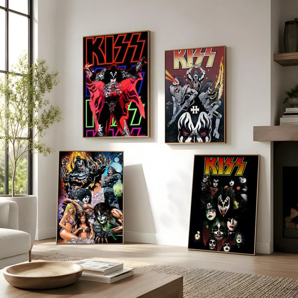 Rock Band K-Kiss Kraft Poster 1PC HD Matte Self Adhesive Wall Art No Frame Waterproof Removable Bedroom Living Room Decor view 5