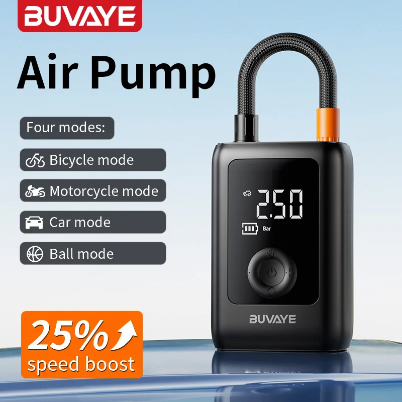 【セール中】BUVAYE ポータブルワイヤレスカーエアコンプレッサーエアポンプ電動タイヤインフレーションポンプ自転車ポンプ多目的製品