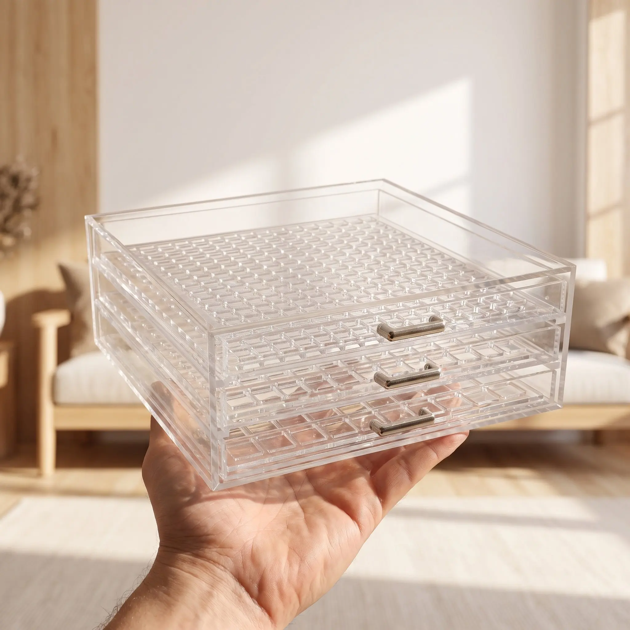 3 Tier Rhinestone Bead Storage Boxes Clear Drawers Diamond Painting Beads Jewelry Nail Art Organizer