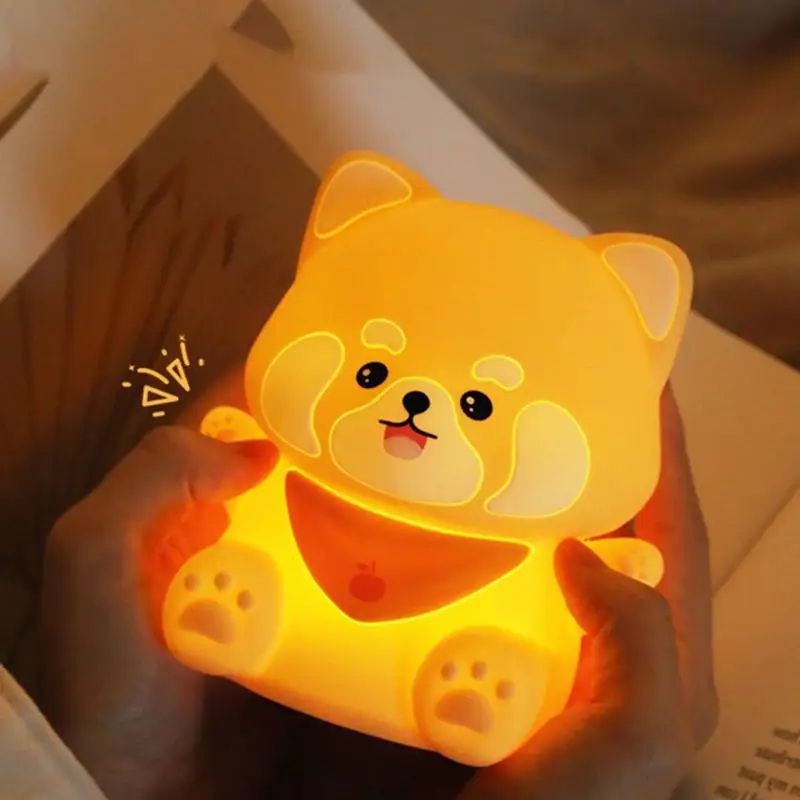 Touch Night Light Animal Raccoon Design Led Animal Lights For Bedroom 2 Level Dimmable Bedroom Bedside Light Rechargeable Led