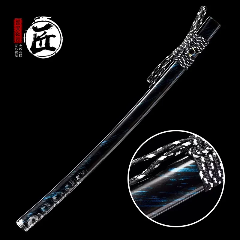 Long Replacement Katana Scabbard Multi Style Lacquer Wood Saya for Japanese Samurai Sword
