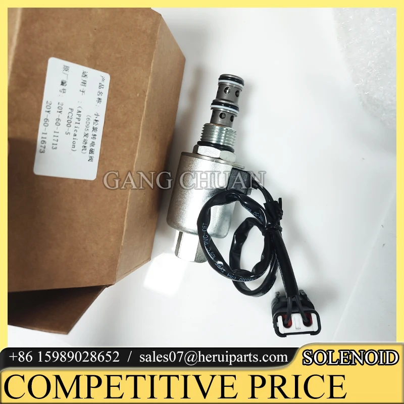 6D95 Engine Solenoid Valve 20Y-60-11712 20Y-60-11713 20Y6011713  for Komatsu PC200-5 PC220-5 Excavator Parts