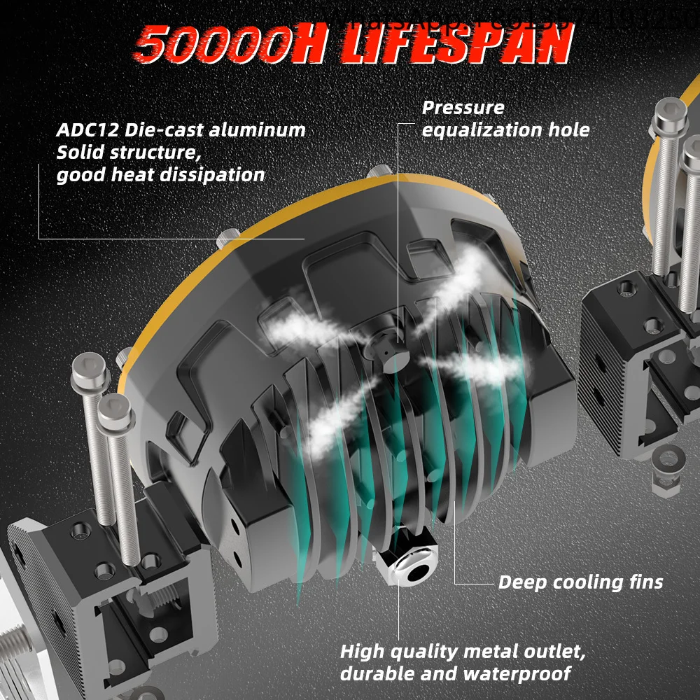 Round Spot Truck Led Work Light Bar 52 Inch Barra Led 4x4 kc Off-road Lights