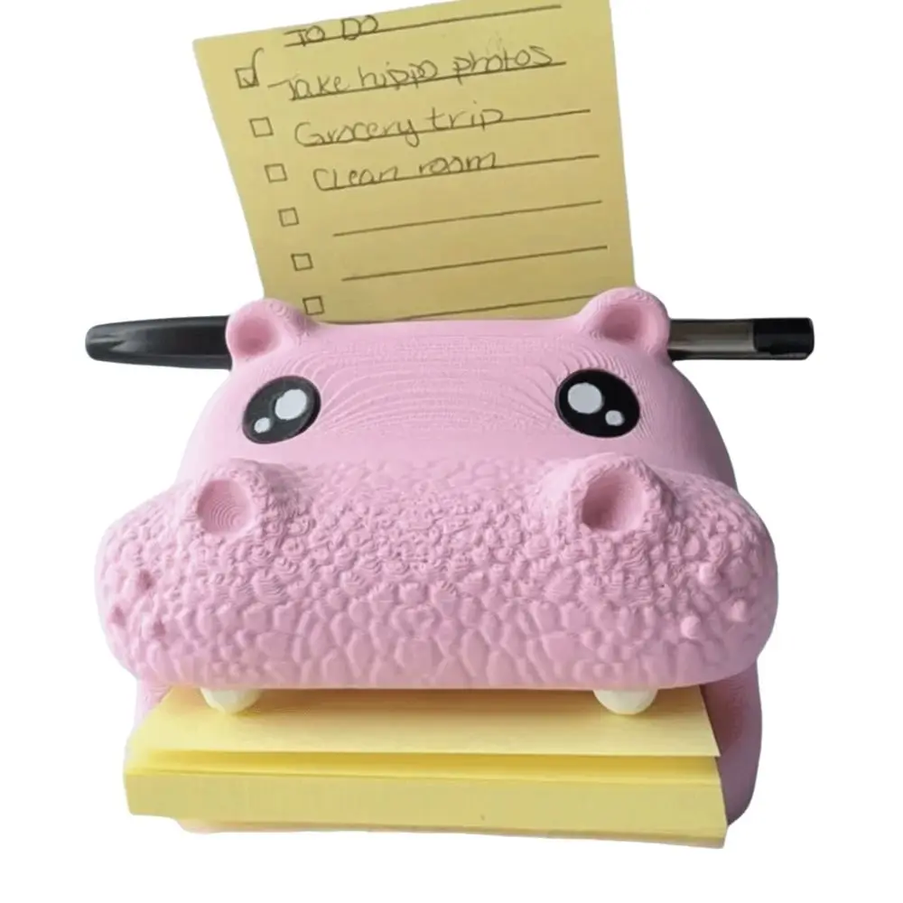 Hippo Shaped Hippo Desktop Organizer Cute Design Cartoon Style Desktop Storage Box Creative Design Portable Container