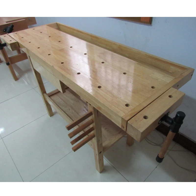 Banco de trabajo multifuncional para carpintería, consola de madera de haya, mesa de madera maciza con abrazadera, YL-151-A Manual para bricolaje