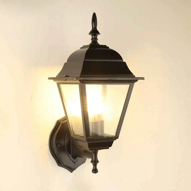 Vintage Wall Lamp E27 Bulb Sconce Light Fixtures Black Bronze LED Wall Lights Outdoor Porch House Home Yard Garden Lighting