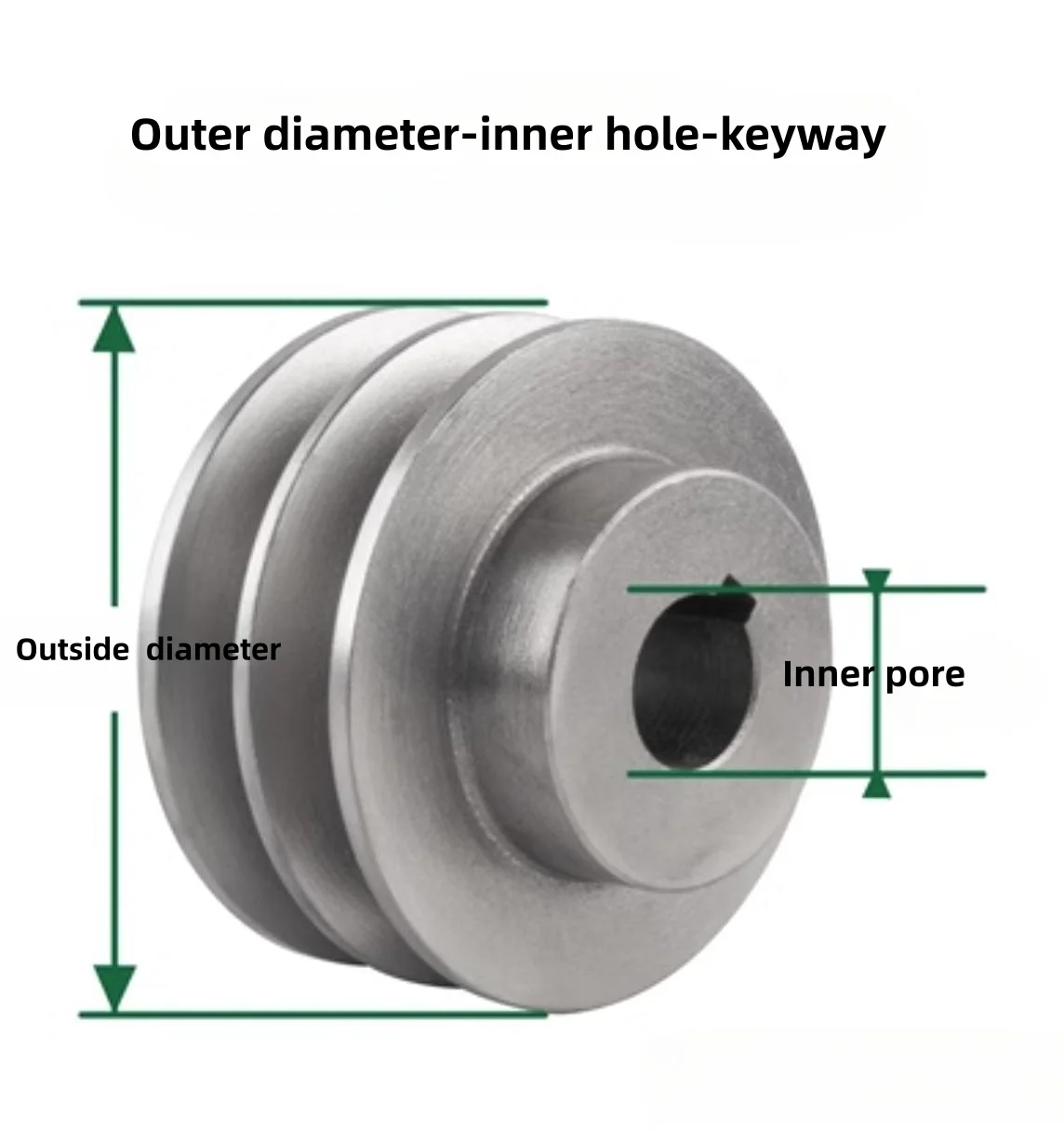 1pcs OD:80mm Groove width:16mm Double Slotted Flat 2B Type Cast Iron Belt Pulley Motor Pulley Full Diesel V-belt Pulley