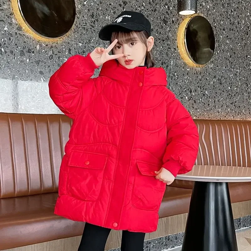 Girl Cotton Jacket 7 Down Outerwear Thick Winter Parkas 9 Loose Fitting Korean Version 10 Year Children's Kids Jackets for Girls