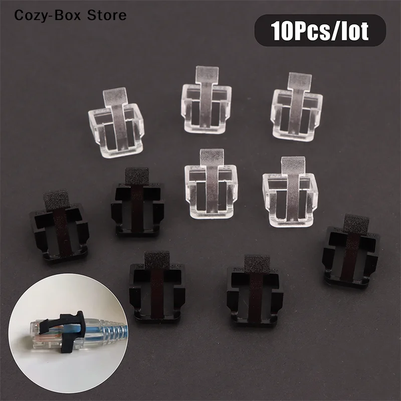 [ZY]10Pcs Plastic Network Cable Crystal Head Buckle Replaceable Protective Cover Latch For RJ45 Cable Repaire Parts[ZY]