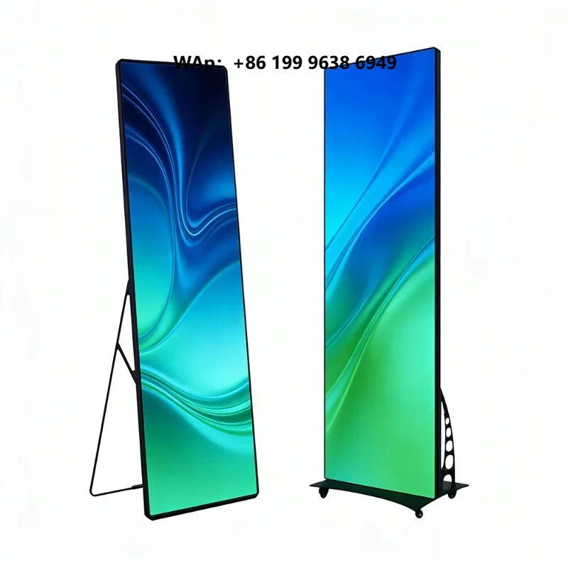 P1.8 P2 P2.5 GOB SMD COB Indoor  Foldable P2.5 Wifi Control Poster Move Live Performance Shopping Mall Display