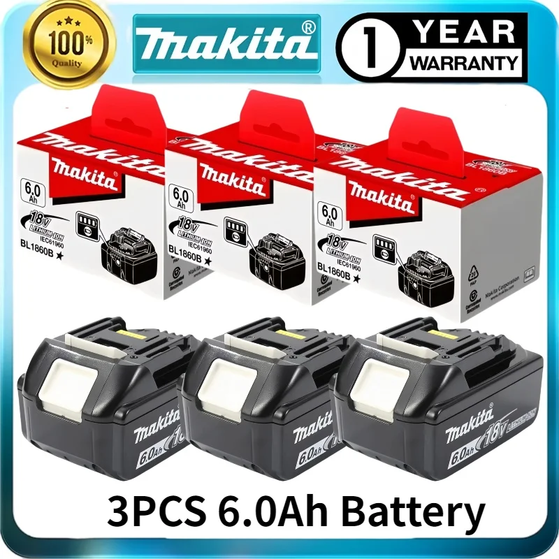 

100% original Makita 18V 6.0Ah Rechargeable Battery✅For Makita BL1830 BL1830B BL1840 BL1840B BL1850 BL1850B Power Tools Battery⚡