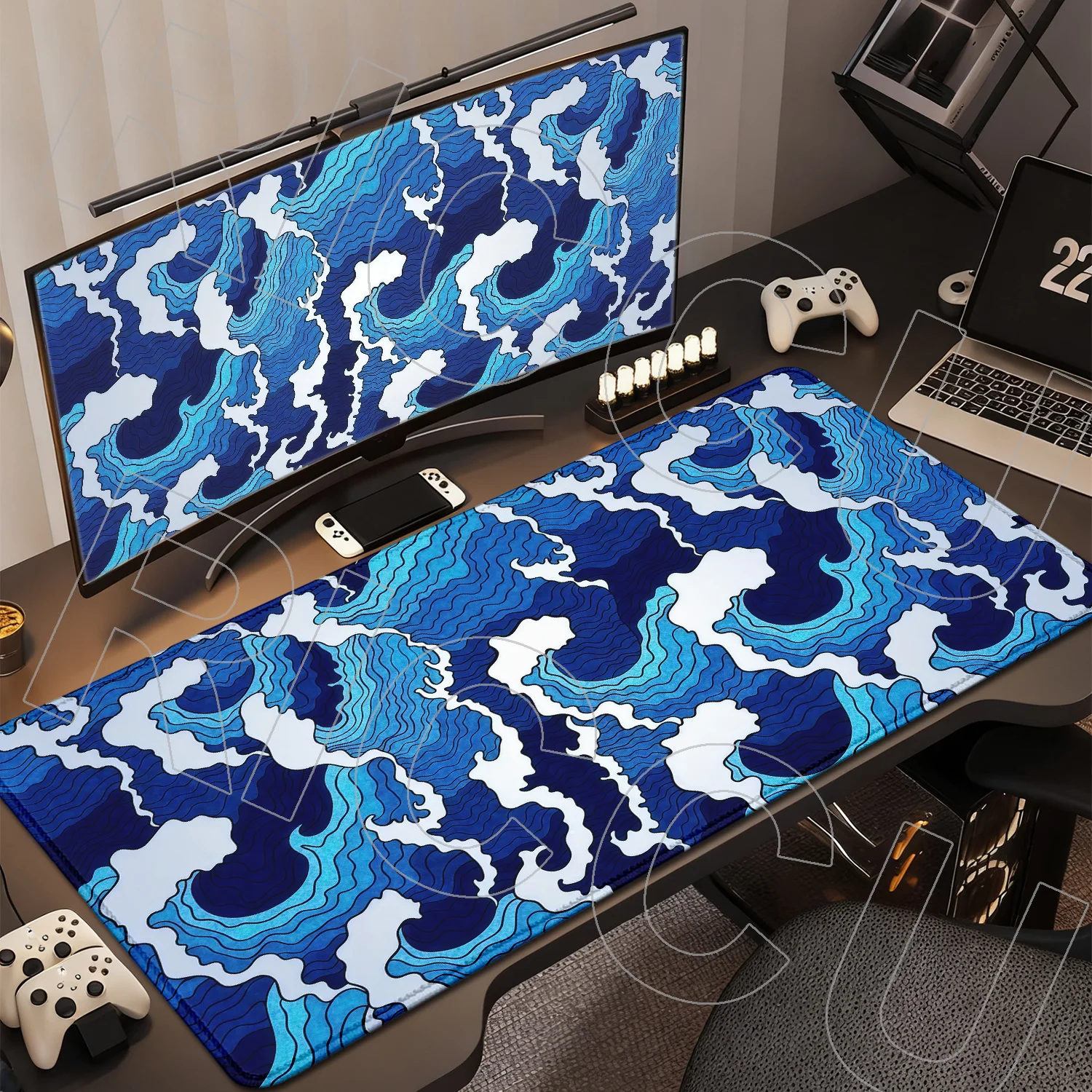

HD Printing XXL Japanese style waves Mouse Pad Rug Large Computer Office Game Table Mats Rubber Gaming Mousepads expand Desk Mat