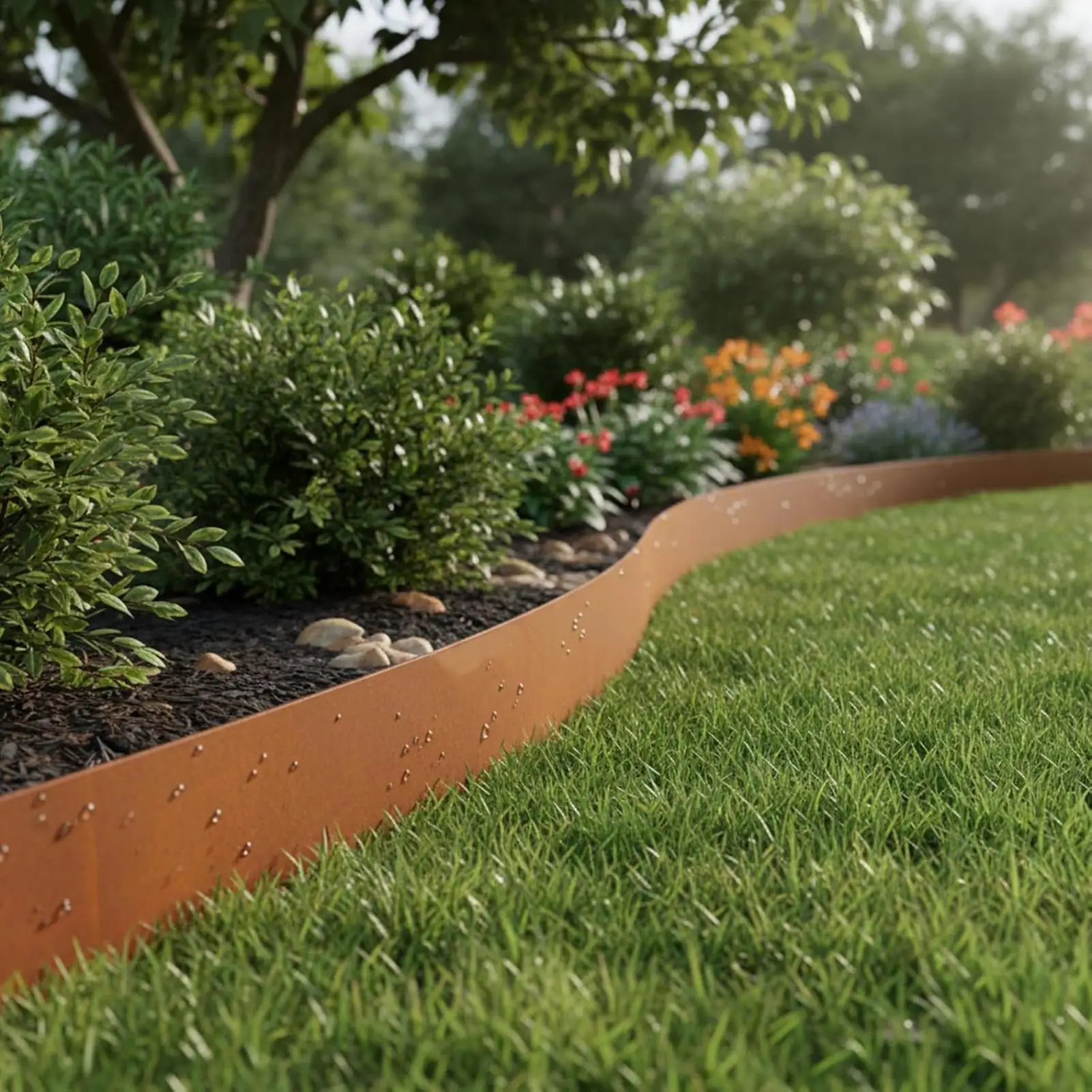 Garden Border Edging Protective Cuttable Weatherproof Steel Lawn Edging and Landscape Border for Indoor Greenhouse Yard Patio
