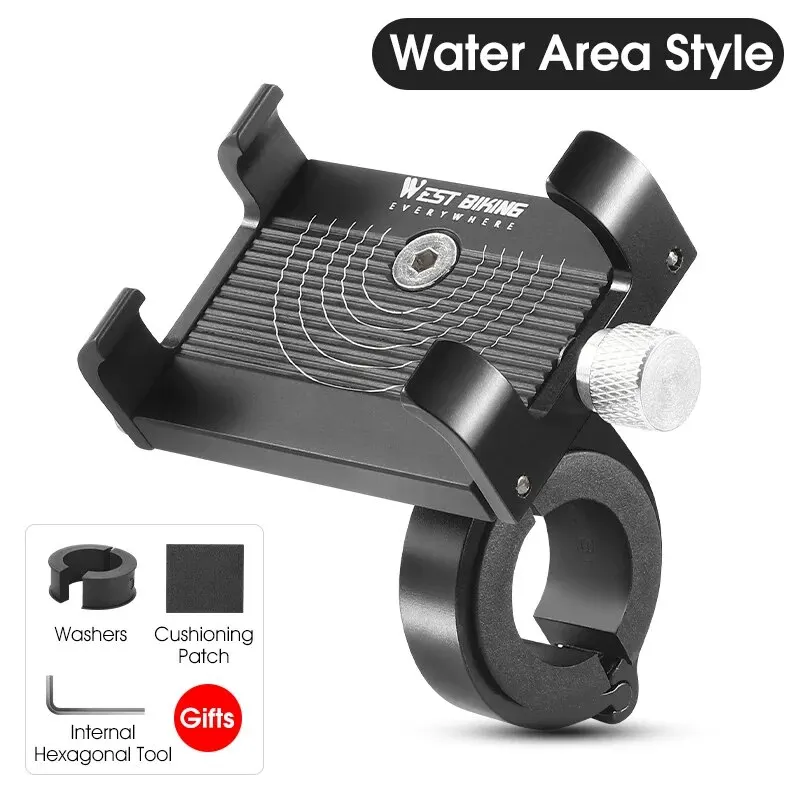 WEST BIKING Fietsen Telefoonhouder Lichtgewicht Aluminium Fietsstuur Telefoonbeugel Telefoonhouder MTB Racefiets Accessoires