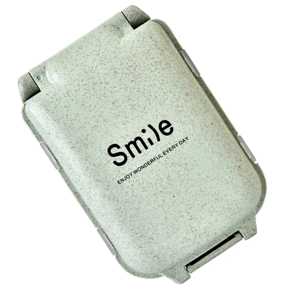 

2pcs Portable Wheat Simple Storage Storage Container Fiber Pill Box For Travel Home Lightweight Organizer Container