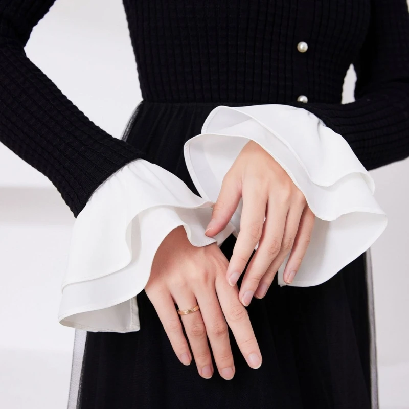 2 pezzi bellissime maniche lunghe delle comode maniche morbide sofisticate