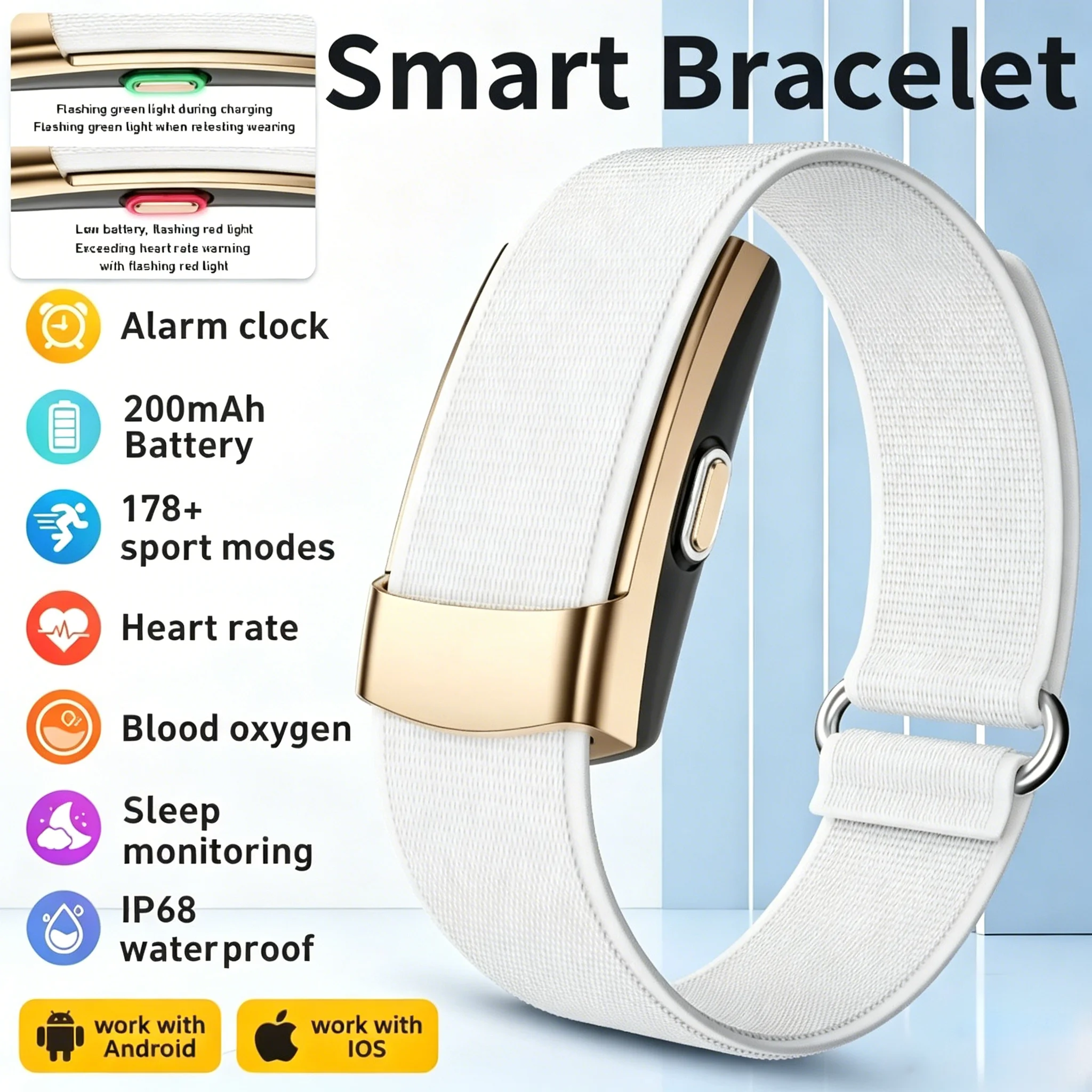 

2026 New Smart Bracelet Heart Rate Monitoring IP68 Waterproof Multifunctional 178+ Sports Modes Smart watch for men women