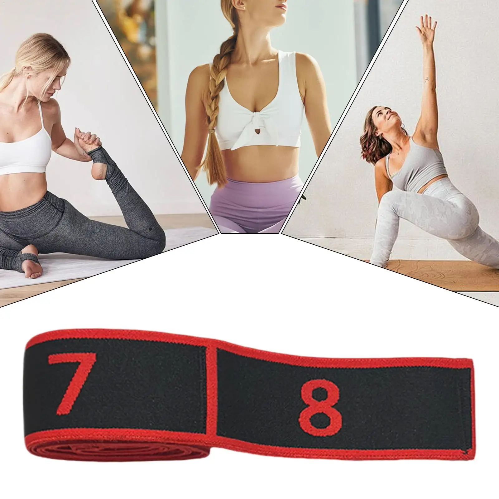 Numbered Fitness Resistance Band Yoga Stretching Band 8-segment Digital High Elasticity Fitness Products Fitness Resistance Band