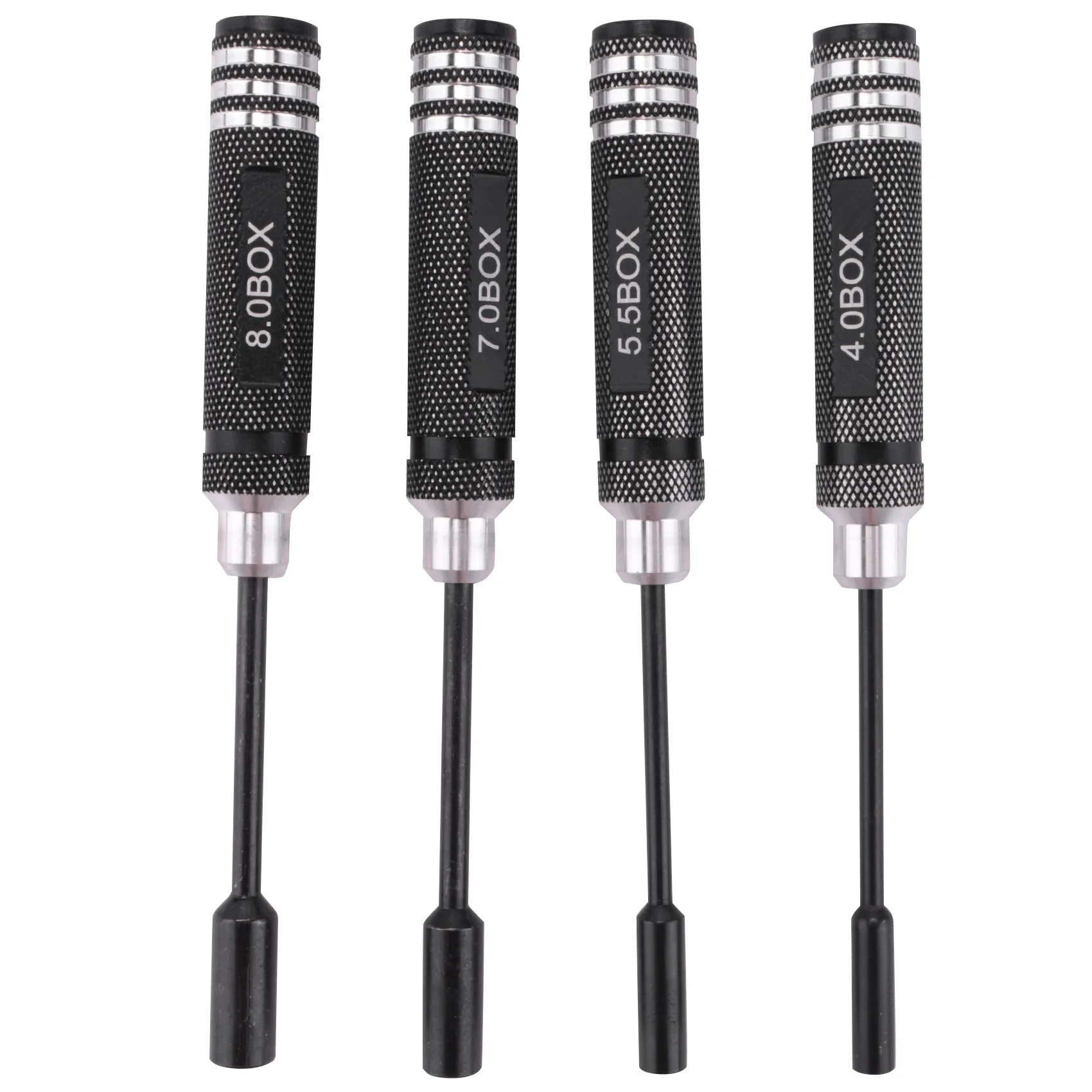 4Pcs Hex Nut Drivers Screw Driver Tools Kit Set for RC Helicopter RC Boat Rc Cars, Metal 4.0/5.5/7.0/8.0mm Screwdrivers