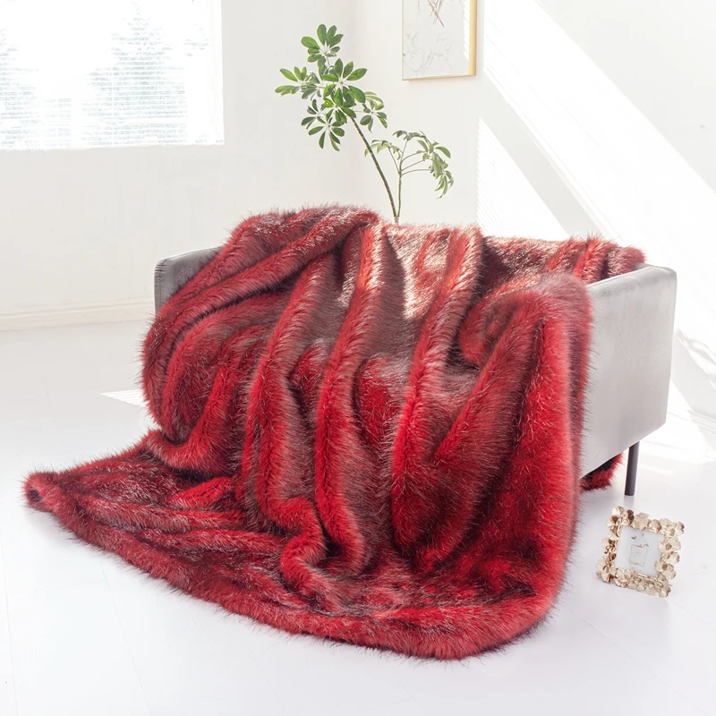 Blanket Red Striped Modern Wedding Gift Plush Winter Thickened Warm and Simple Suitable Bedroom Study Office Sofas Cover Blanket