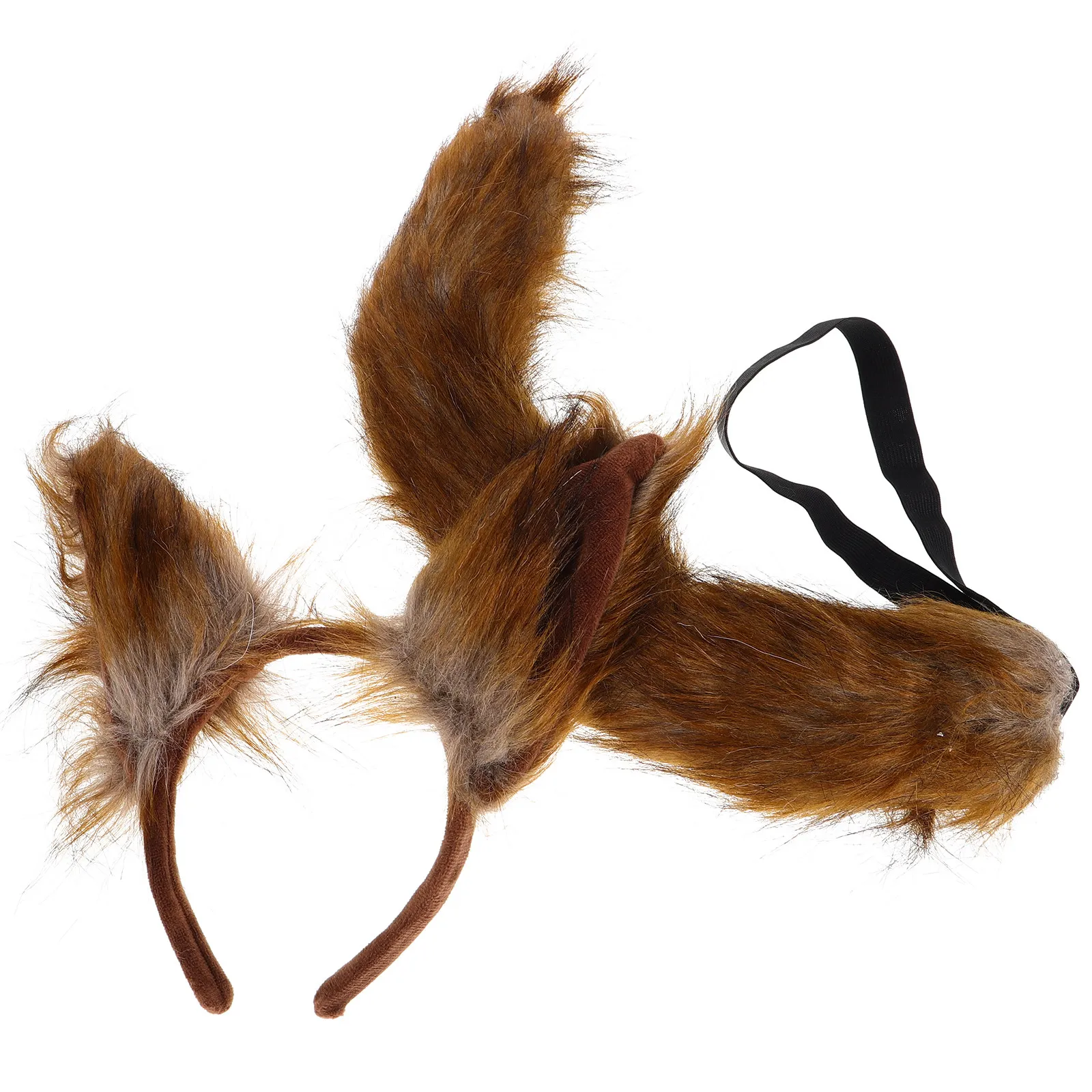 가짜 여우 귀 꼬리 세트 사실적인 동물 머리띠 조절 가능 이상적인 할로윈 코스프레 의상 파티 가짜 여우 귀