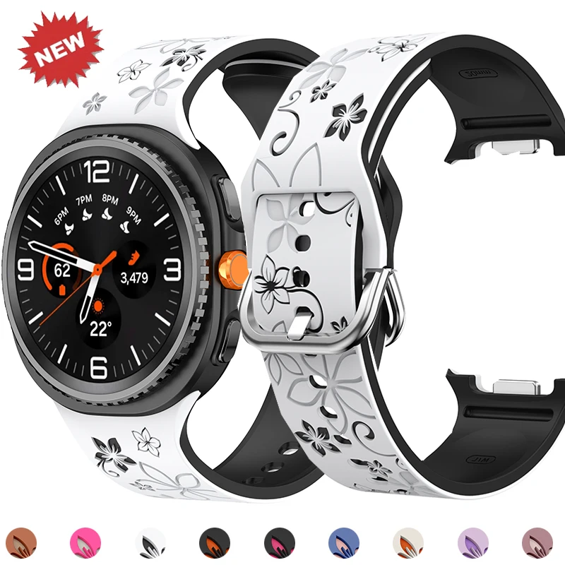 

Спортивный ремешок для Samsung Galaxy Watch 8, 44 мм, 40 мм, браслет с гравировкой, браслет Correa, Galaxy Watch 8, классический ремешок 46 мм