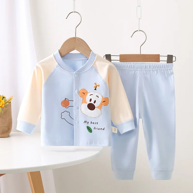 

Комплекты для маленьких девочек и мальчиков, хлопковая одежда с длинными рукавами для новорожденных, штаны, комплект из 2 предметов, весенне-осенняя одежда для детского костюма, От 6 до 18 месяцев