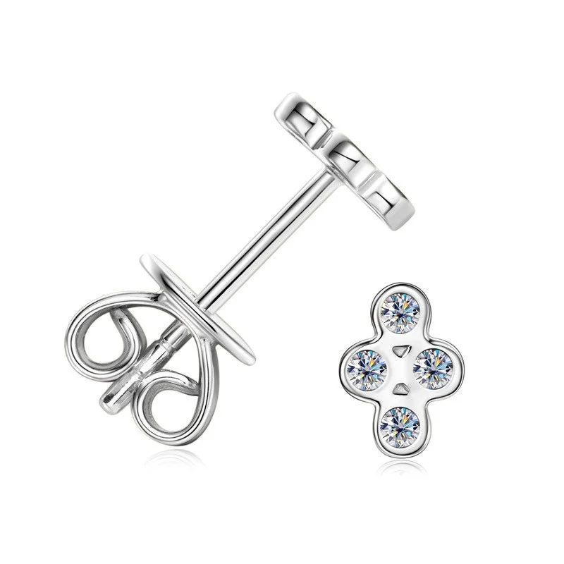 EMO-477 Lefei Mode ChimDesign Classique De Luxe Moissanite Croix Everver Boucle D'oreille Pour Femmes Argent 925 ixBijoux Cadeau