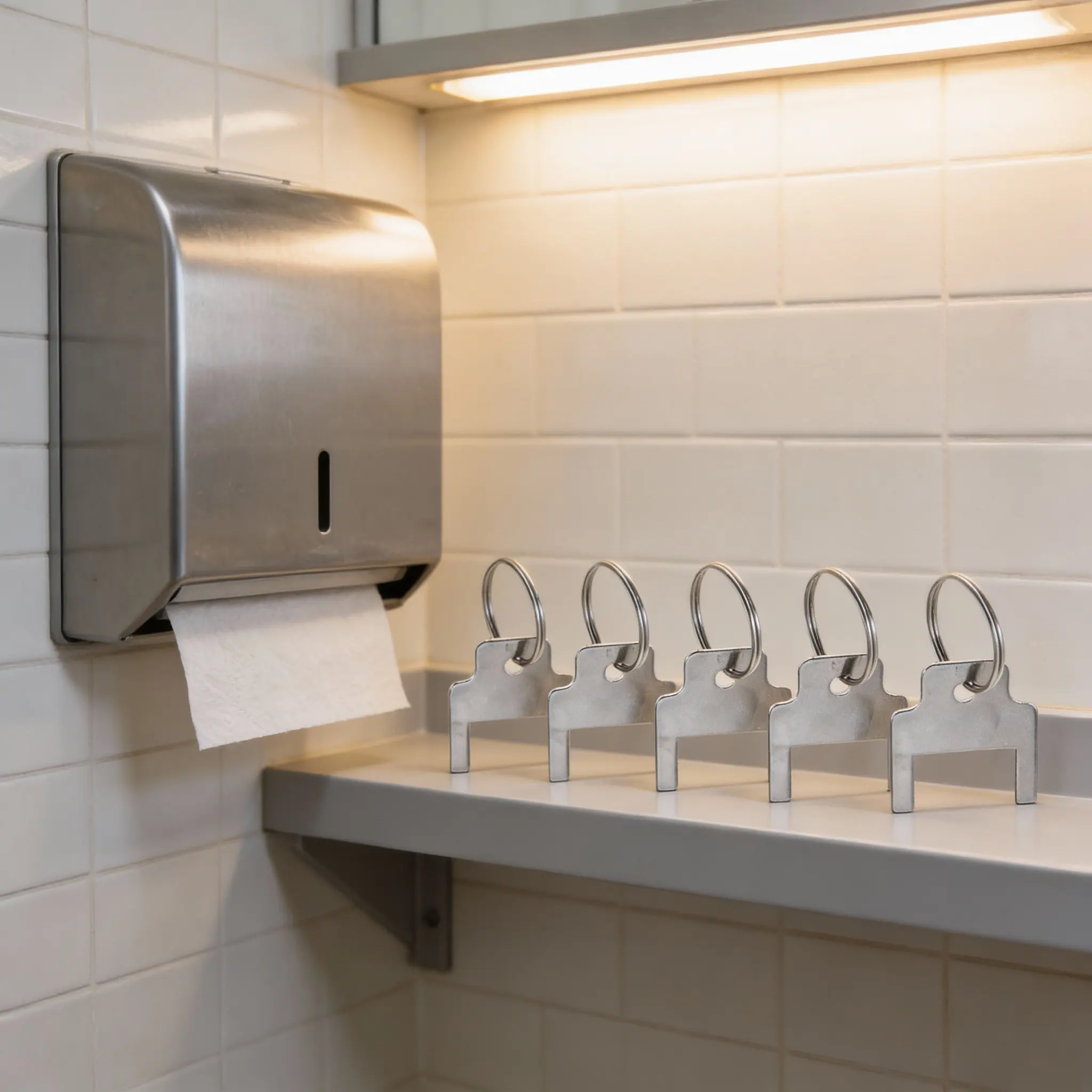 

5Pcs Stainless Steel Paper Towel Dispenser Keys for 770301 Compatible Commercial Restroom Office Tissue Dispenser Key