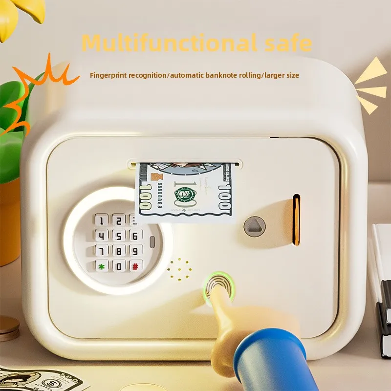 The New Fingerprint Password Piggy Bank The Large Capacity of The Piggy Bank Only Children Boys and Girls Storage Tank Insurance