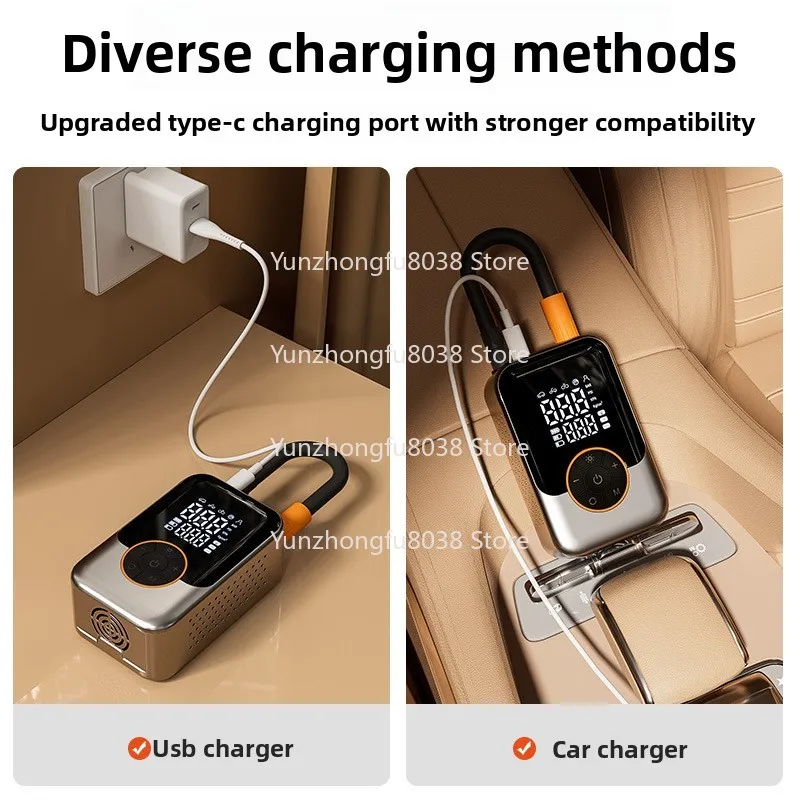 Portable Mini Fast Charging Car Wireless Air Pump High Pressure Electric Compressor Car Tire Inflator