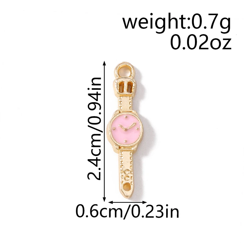 Duarte 20 Teile/los Niedliche Kleine Emaille Uhr Charms Anschlüsse für Schmuck Machen DIY Armbänder Halsketten Handgemachte Handwerk Liefert – Detail 1