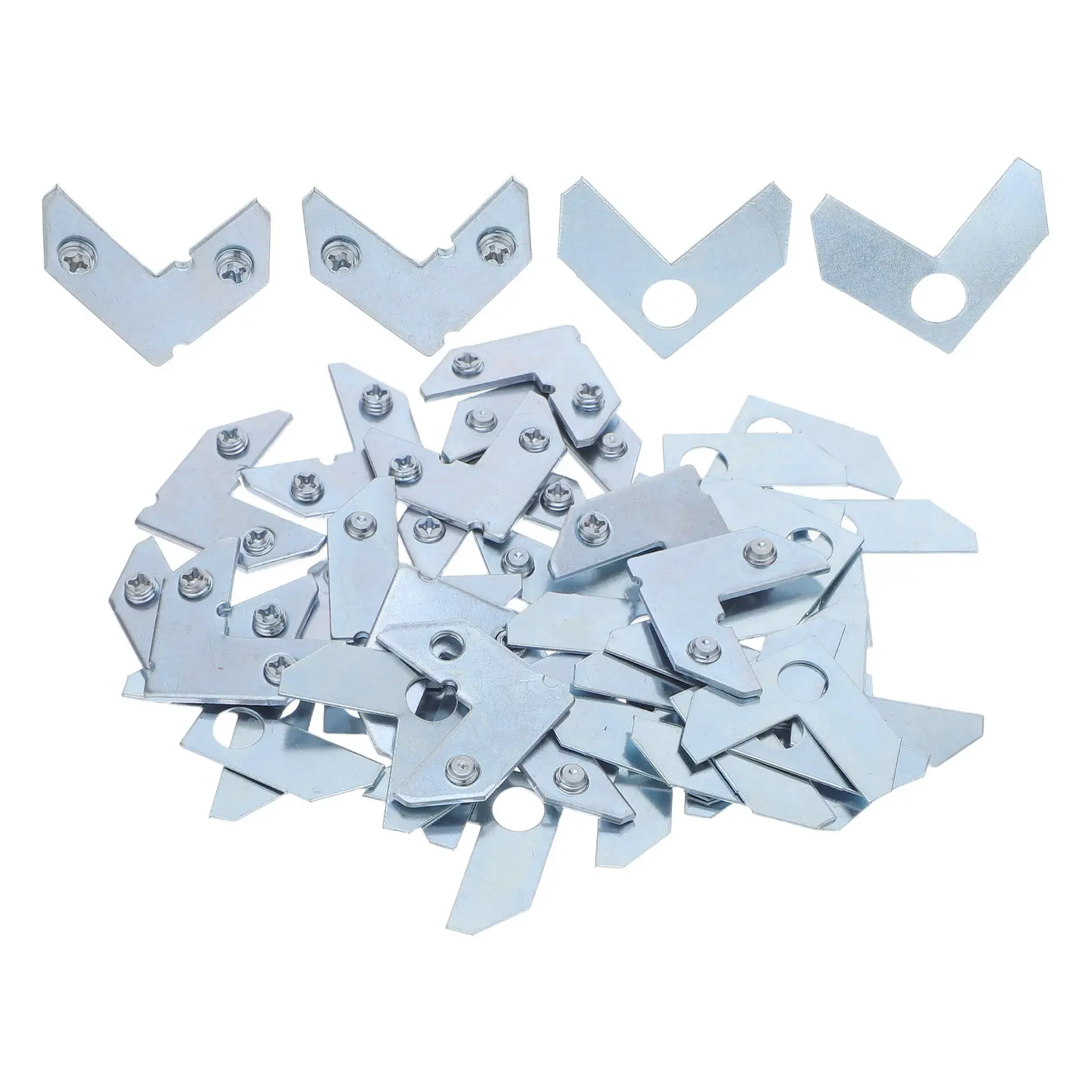50Pcs Lightweight Strong Aluminum Picture Frame Corner Brackets Metal Corner Mending Plate for DIY Frame Tightening Wood Joint