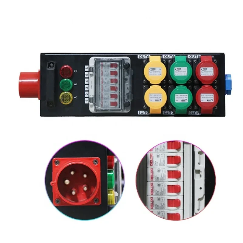 Controlador de iluminación  escenario rectangular, caja  energía eléctrica, equipo  Astro, 6CH, 16A, distribución