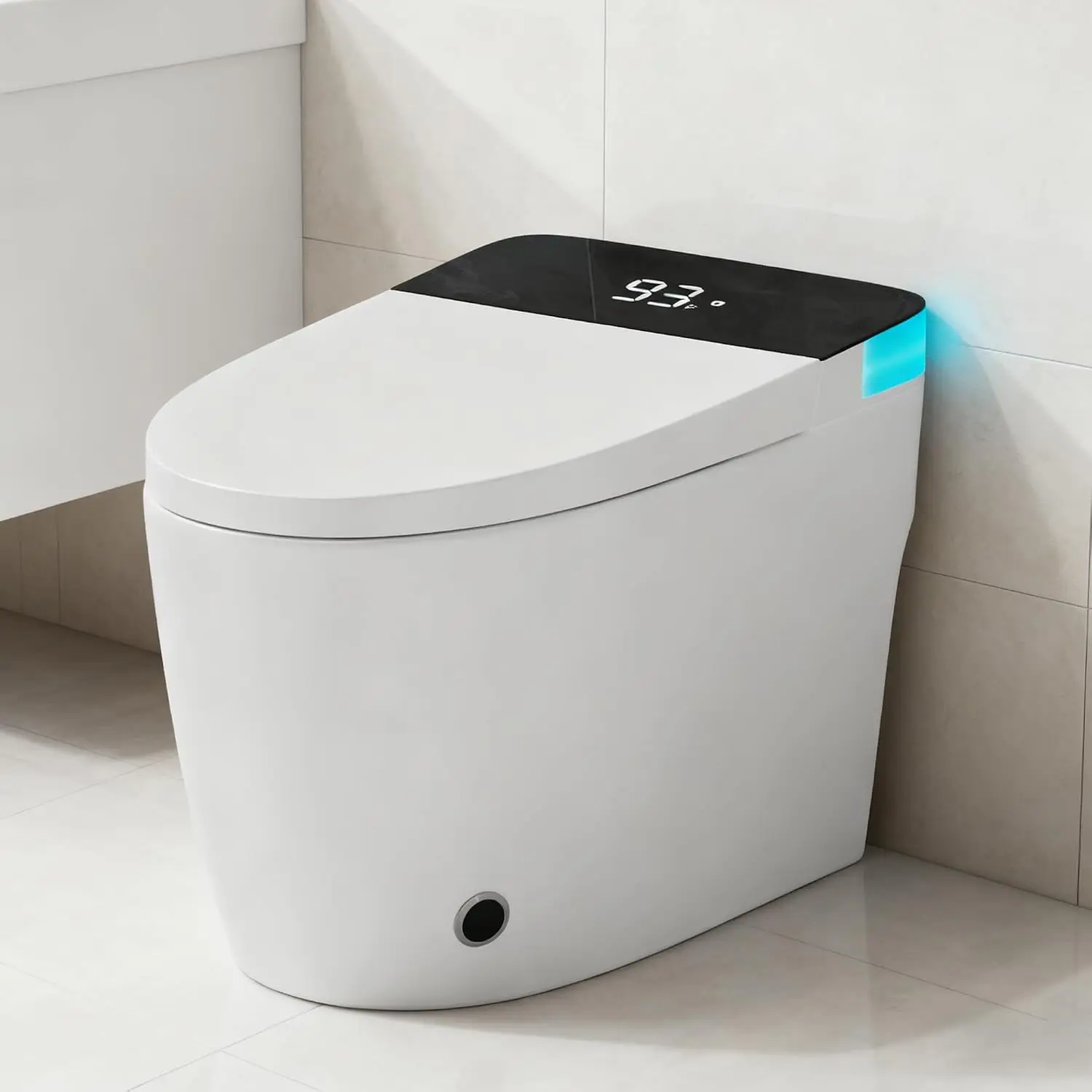 Smart Toilet with Heated Seat & Dual Auto Flush, Foot Sensor, Tankless One-Piece Electric Toilet with Manual Soft-Close Seat & L