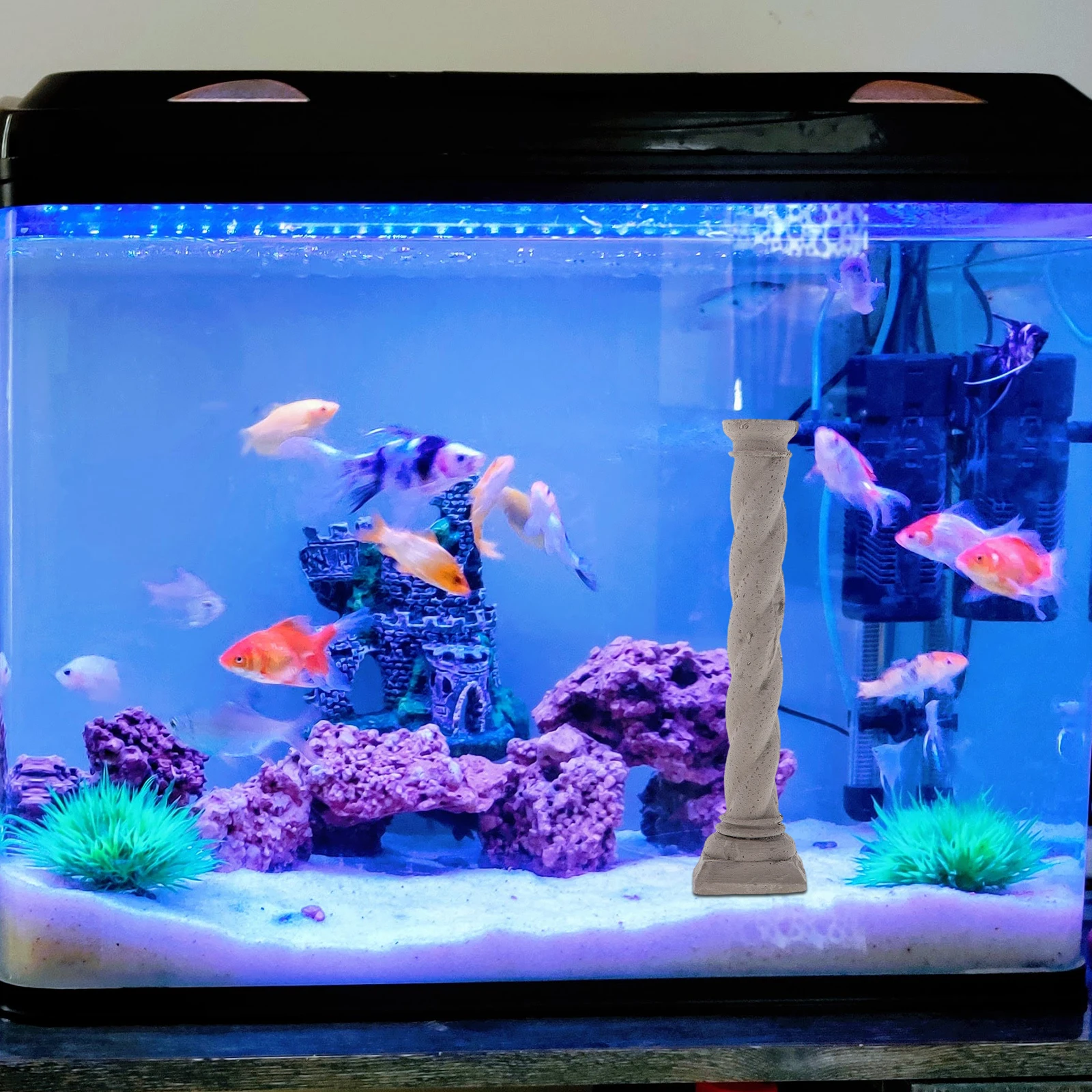

Roman Column Aquarium Decoration Cement 18.5x4.4x4.4cm Mini Fish Tank Ornament Artistic Landscape Home Office Roman Pillar