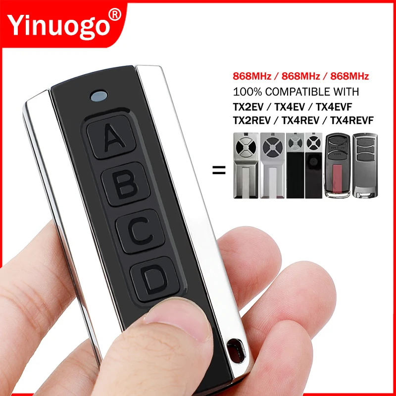 For TX2EV TX4EV TX2REV TX4REV ​TX4EVF TX4REVF 868MHz Garage Door Remote Control 868MHz Programming Electric Gate Remote Control