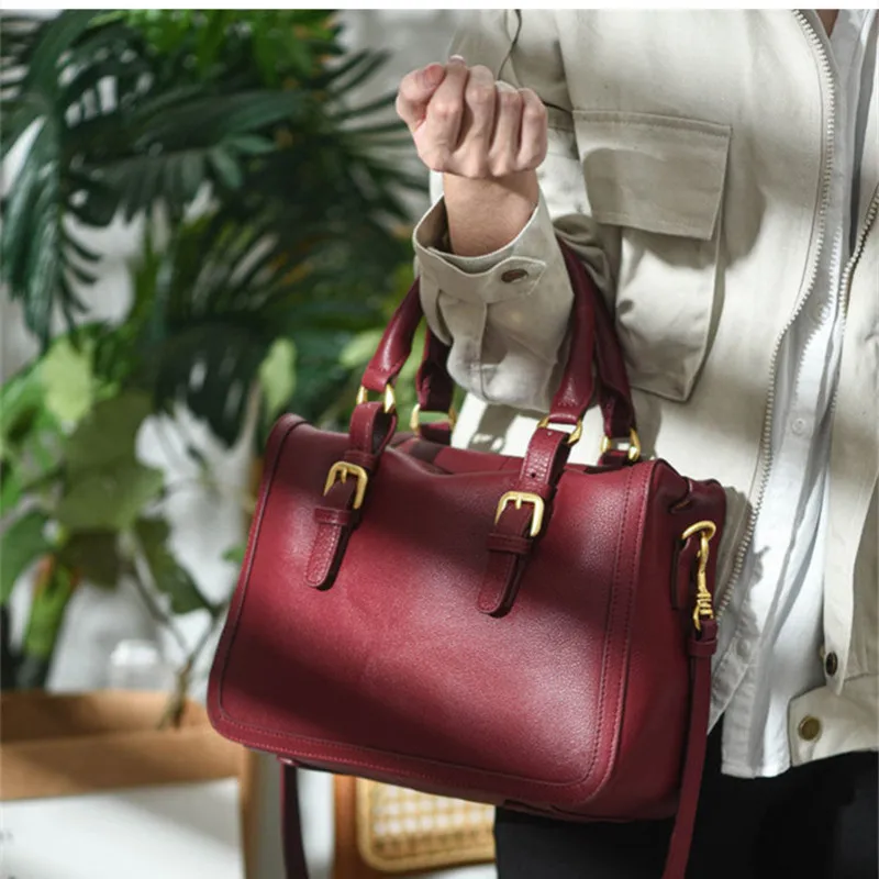 

Vintage Casual luxury Natural genuine leather Women handbag everyday outdoor girls work Party Single shoulder crossbody bag