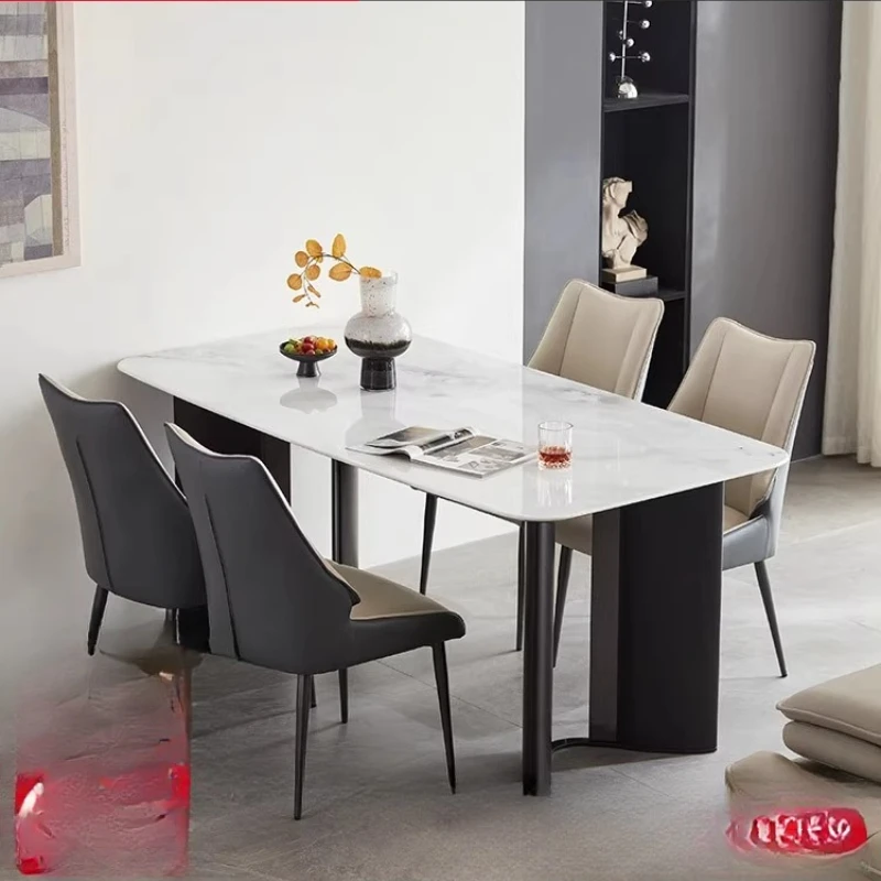 

Premium marble dining table Simple modern supercrystalline stone dining table, marble dining table
