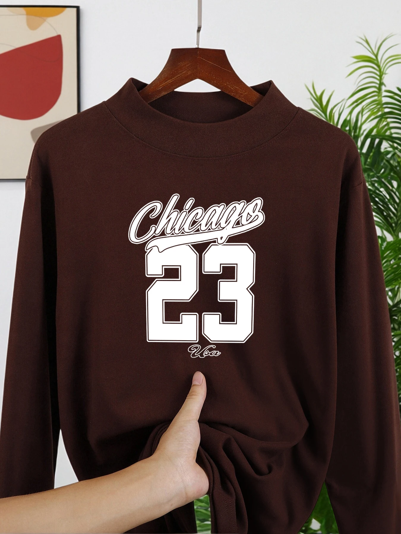 شيكاغو الفن رقم 23 مطبوعة صالح تي شيرت الرجال الخريف وهمية الرقبة الملابس العصرية الشارع قمصان طويلة الأكمام مريح رشاقته البلوز #1