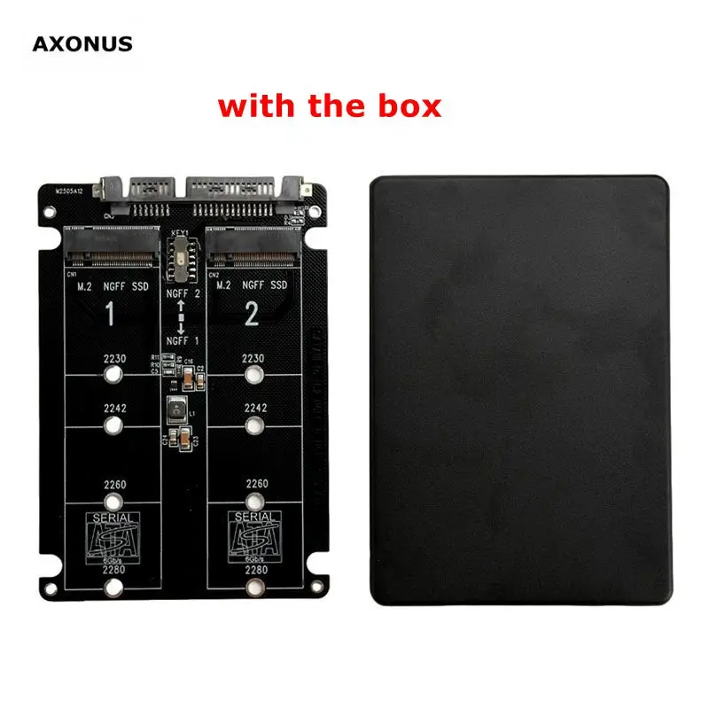 Dual Port NGFF Solid-state To SATA Serial Port Adapter Board 2 M.2 To SATA 3.0 Expansion Card To USB External Cable