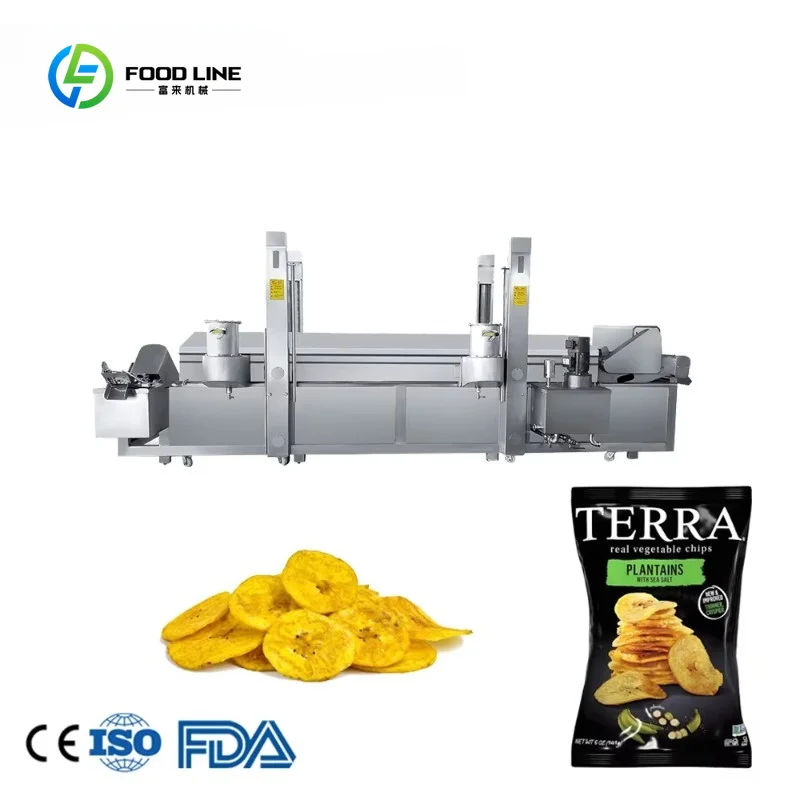 Customized Automatic Continuous Conveyor Falafel French Fry Food Processing Line Donut Fryer Plantain Chips Frying Machine