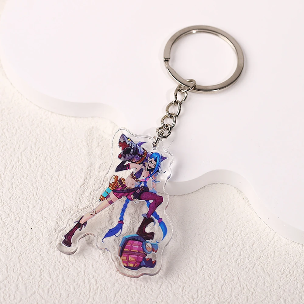 5Cm Arcane League of Legends Anime Peripherals Key Chain Cartoon Character Jinx Backpack Pendant Children Collection Gift