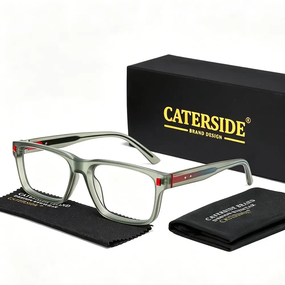CATERSIDE Fashion Square Brillenhalter für Herren, Retro, Anti-Blaulicht, Computer-Brillenhalter, dekorative Brillen für Damen – Detail 9