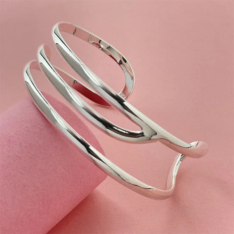 

925 Sterling Silver Fashion Temperament Three-line Bracelet Birthday Party Anniversary Gift