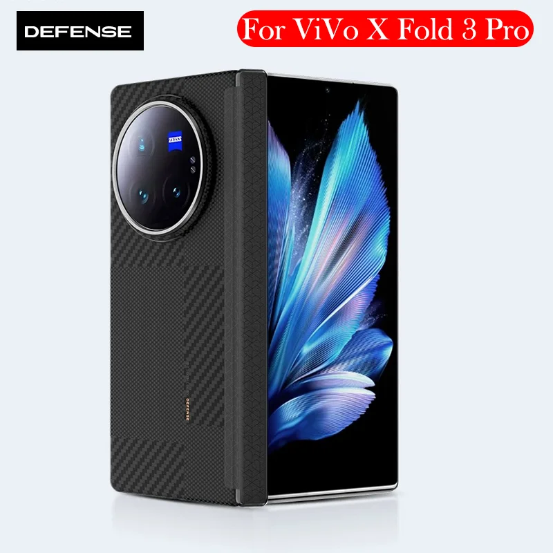 

DEFENSE Kevlar Magnetic Case For VIVO X Fold 3 Pro Carbon Fibre Back Cover Case for VIVO X FOLD 3 PRO
