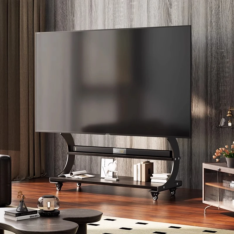 

Movable TV Stand Wood TV Cabinet Living Room Wheel Art Stand 75/85/98/100 "