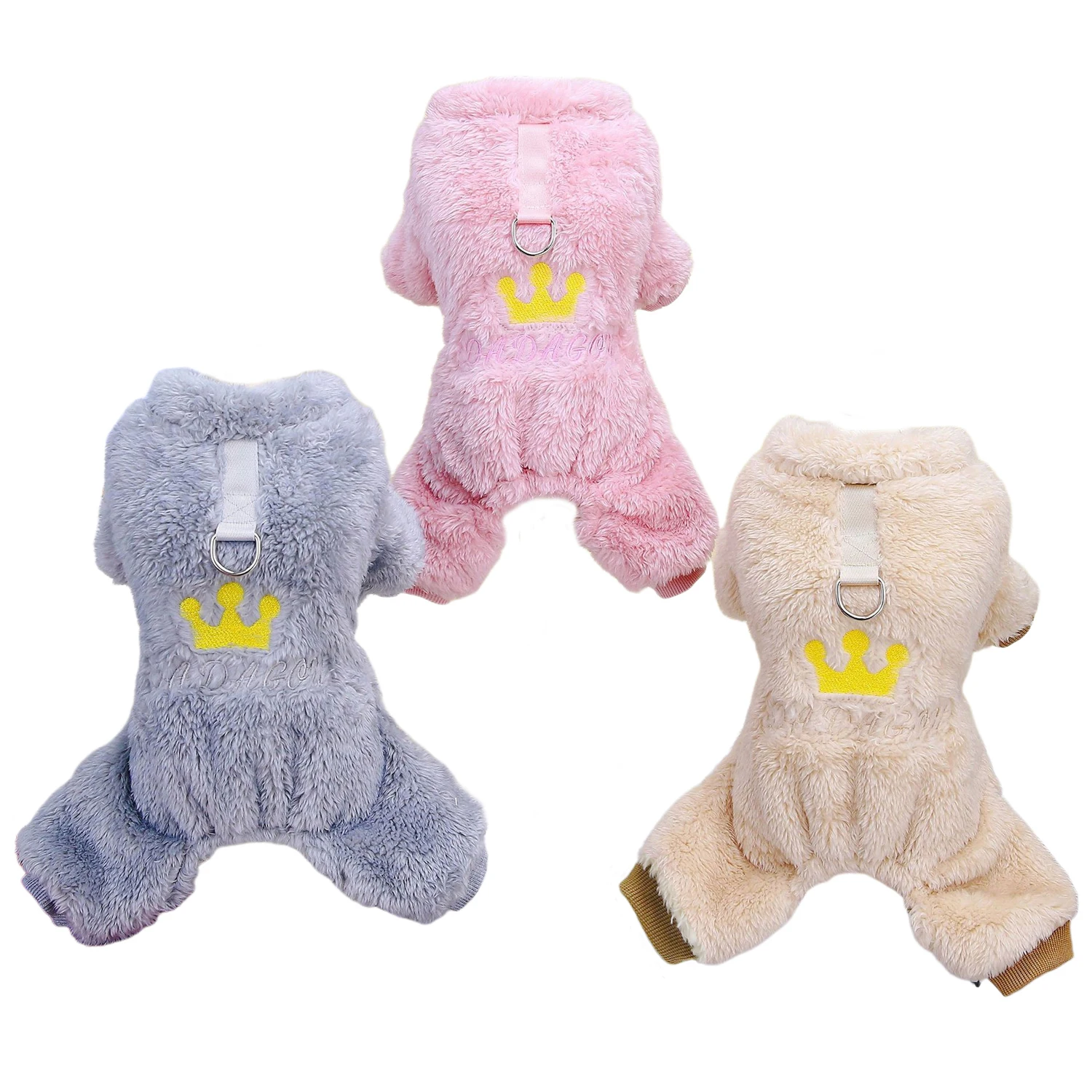 

Thicken Thermal Velvet Dog Pajamas Winter Clothes Fur Plush Onesie Soft Dog Jumpsuit for Small Dogs Cold Weather Pet Apparel