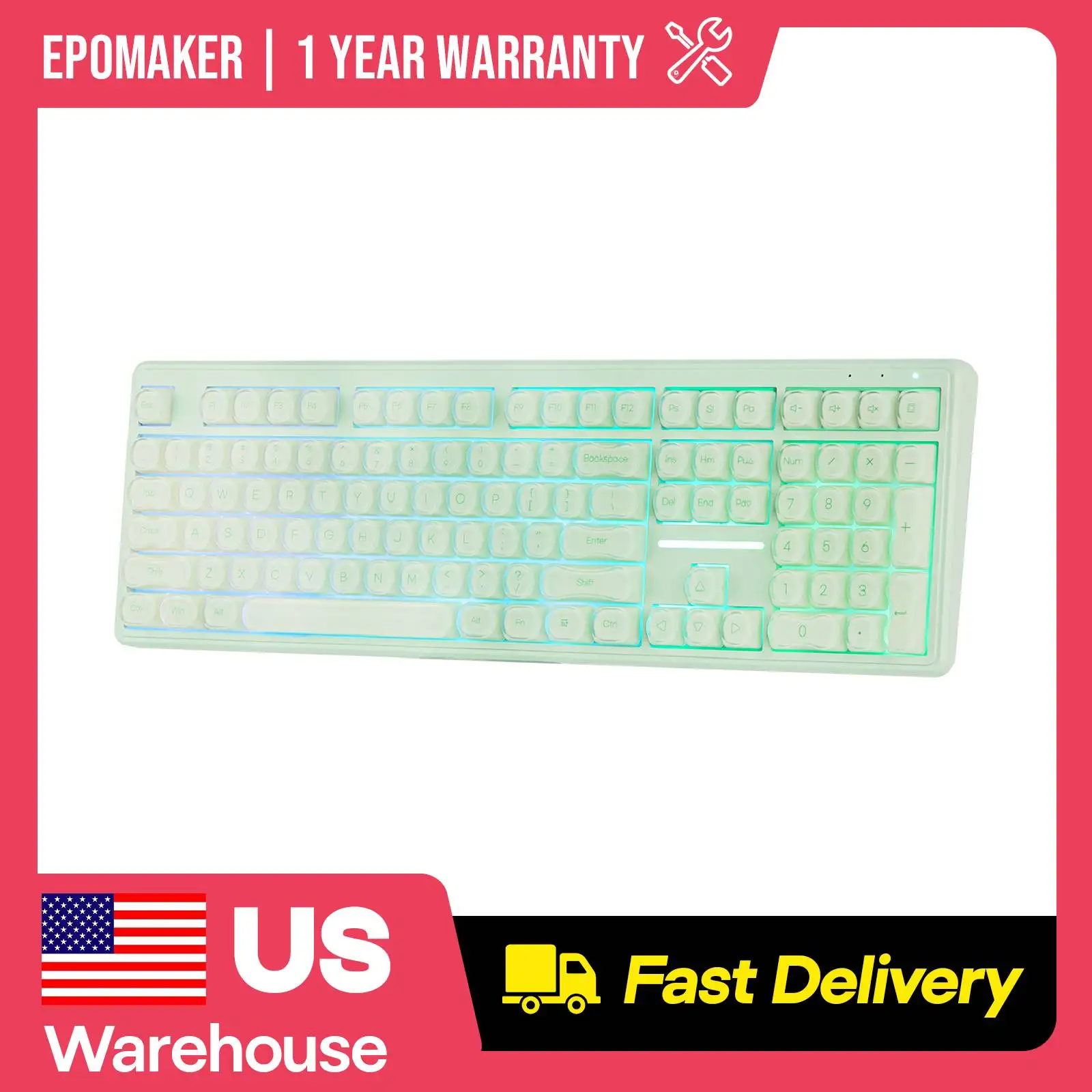 MechLands M108 100% ANSI US Layout Tri-mode Wireless Creamy & Thocky Membrane Keyboard with 5000mAh Battery & RGB Backlits